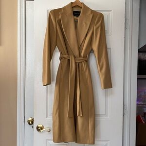 Massimo Dutti Womens Wool Blend Overcoat Wrap Coat